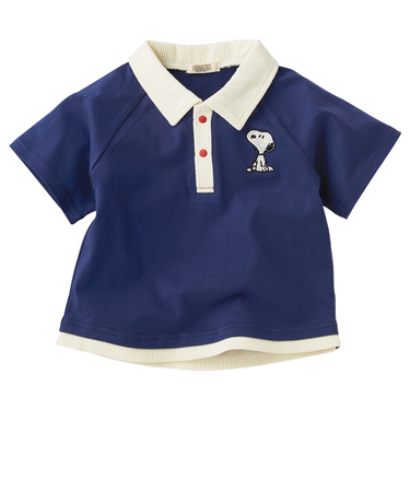 [ベビー]ポロシャツ　SNOOPY75ネイビー
