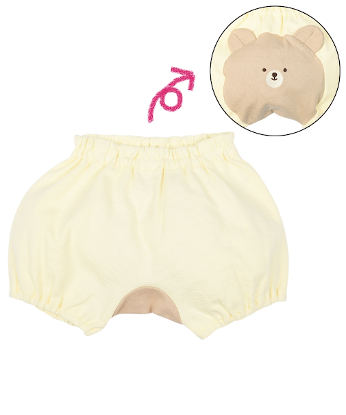 ふっくらパンツ　おしりアニマル　くま　アイボリー