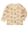 [ベビー]長袖　Tシャツ　総柄　ベージュ