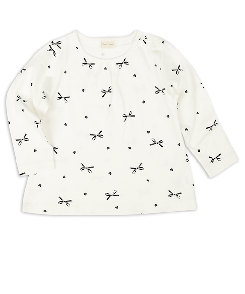 [ベビー]長袖　Tシャツ　総柄　ブラック