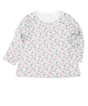 [ベビー]長袖　Tシャツ　総柄　パープル