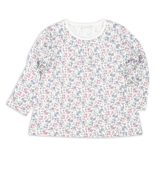 [ベビー]長袖　Tシャツ　総柄　パープル