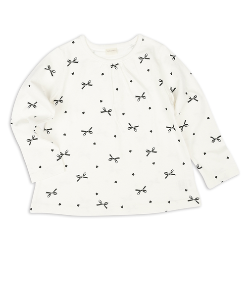 [キッズ]長袖　Tシャツ　総柄　ブラック