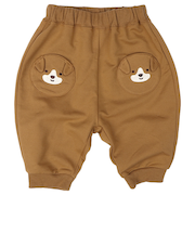 [ベビー]7分丈パンツ　アニマルポケット　ベージュ