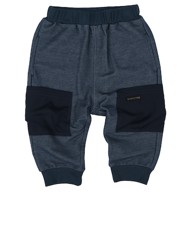 [キッズ]7分丈パンツ　ポケット　ネイビー