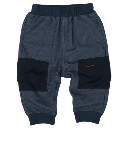 [キッズ]7分丈パンツ　ポケット　ネイビー