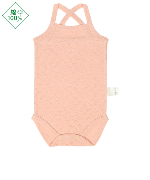 [ベビー]おしゃれインナー　キャミソールロンパース　ピンク