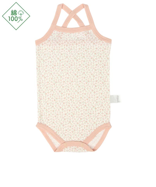 [ベビー]おしゃれインナー　キャミソールロンパース　ピンク