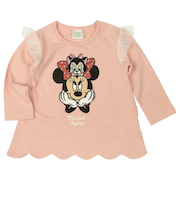 [ベビー]長袖Ｔシャツ　さがら刺しゅう　ミニー　ピンク
