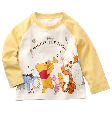 [ベビー]長袖Ｔシャツ　プーフレンズ　イエロー