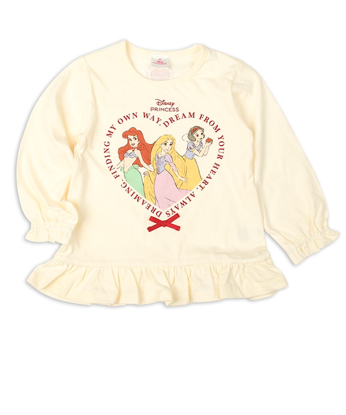 [キッズ]長袖Ｔシャツ　プリンセス　オフホワイト
