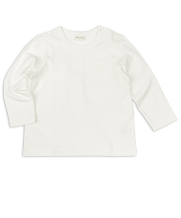 [ベビー]いつものＴシャツ　長袖　天竺素材　オフホワイト