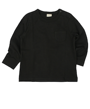 [ベビー]いつものＴシャツ　長袖　天竺素材　ブラック