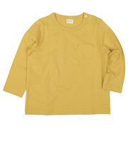 [ベビー]いつものＴシャツ　長袖　天竺素材　イエロー