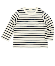 [ベビー]いつものＴシャツ　長袖　天竺素材　ネイビー