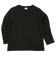 [キッズ]いつものＴシャツ　長袖　天竺素材　ブラック