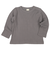 [ベビー]いつものＴシャツ　長袖　ワッフル素材　チャコールグレー
