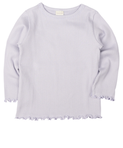 [ベビー]いつものＴシャツ　長袖　テレコ素材　パープル