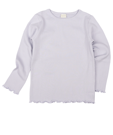 [キッズ]いつものＴシャツ　長袖　テレコ素材　パープル