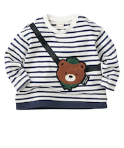 [ベビー]長袖　Tシャツ　サガラトロンプ　ネイビー