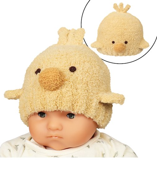 [40～50cm]ニット帽　アニマルモコモコ ひよこ
