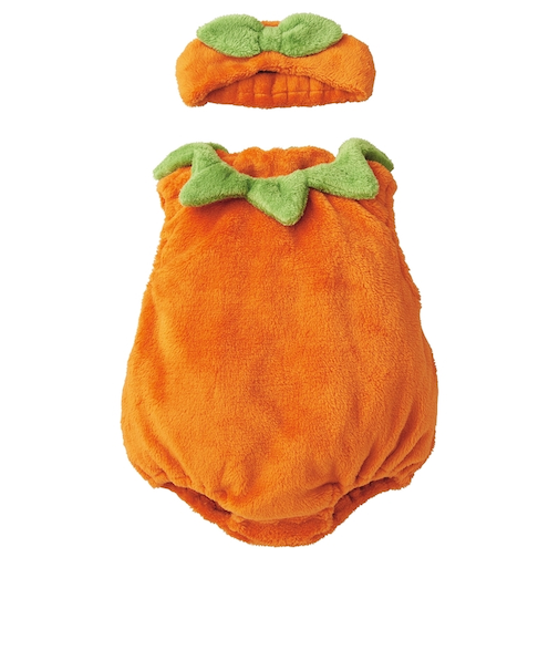 [70～80cm]かぼちゃロンパースセット オレンジ ハロウィン