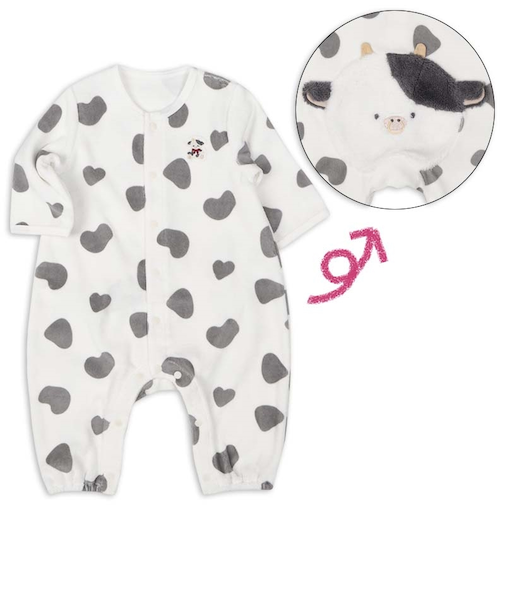 長袖 プレオール おしりアニマル ボア うし