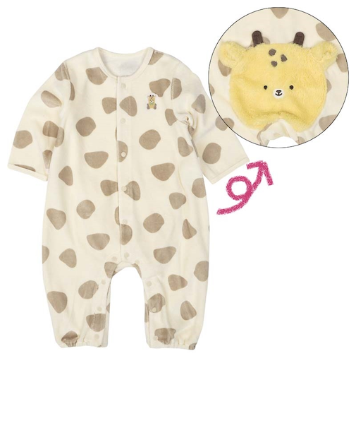 長袖 プレオール おしりアニマル ボア きりん