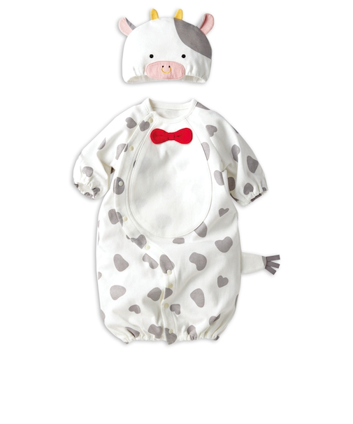 長袖ドレスオール なりきり 帽子付 うし