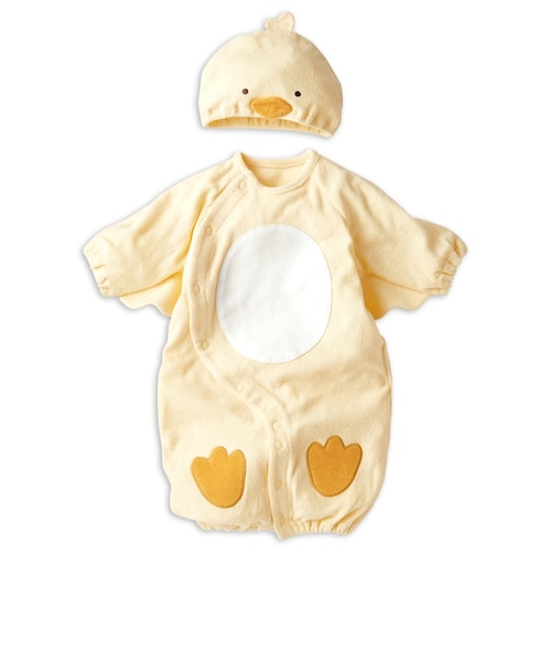 長袖ドレスオール なりきり 帽子付 ひよこ｜アカチャンホンポの通販