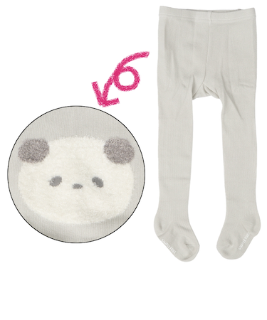 [ベビー]タイツ　おしりモールぱんだ グレー