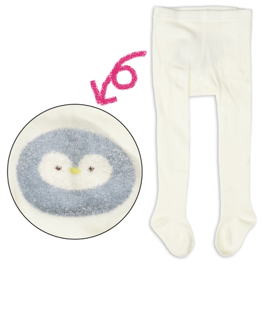 [ベビー]タイツ　おしりモールぺんぎん オフホワイト