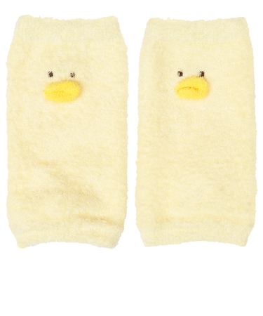 [ベビー]ふわふわレッグウォーマー　ひよこ イエロー