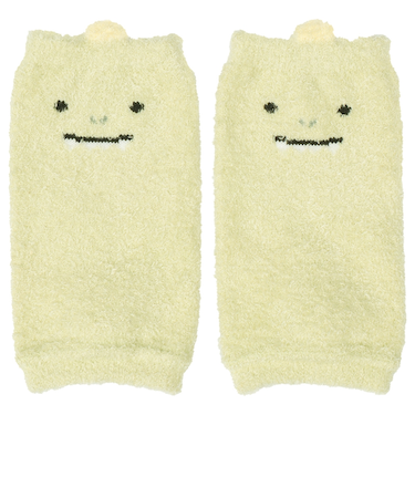 [ベビー]ふわふわレッグウォーマー　恐竜 グリーン