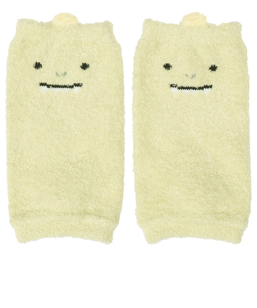 [ベビー]ふわふわレッグウォーマー　恐竜 グリーン