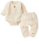 [ベビー]はじめての　長袖パジャマ　ロンパース　キルト　くま　ベージュ