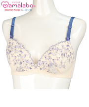 シルエットキレイノンワイヤーブラ花柄（授乳機能付） アイボリー