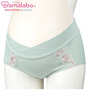 ショーツ　産後も使える仕様　シルエットキレイ花柄 グリーン