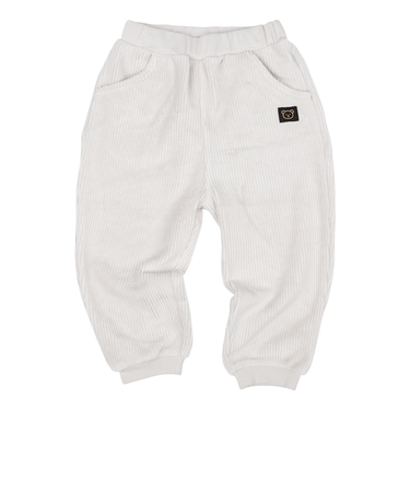 [ベビー]10分丈　ふっくらパンツ　ニットコール　グレー