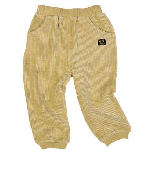 [ベビー]10分丈　ふっくらパンツ　ニットコール　イエロー
