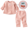 [ベビー]長袖　パジャマ　脇スナップ付　キルト　いちご　ピンク