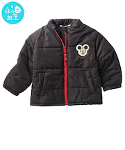 [ベビー]中綿ジャケット　モチーフ　チャコールグレー