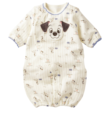 長袖ドレスオール ふんわり あったか 101匹わんちゃん サックス