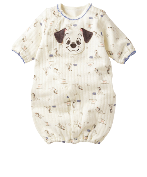 長袖ドレスオール ふんわり あったか 101匹わんちゃん サックス