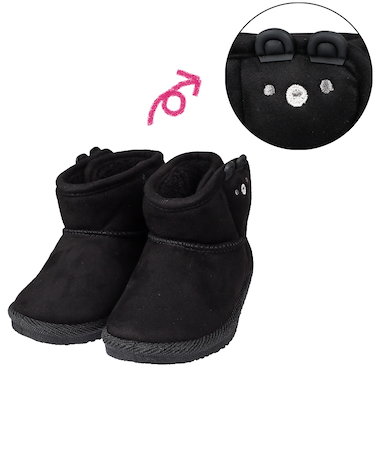 [13.0～16.0cm]ブーツくまモチーフ　 ブラック