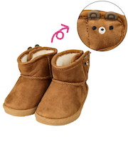 [13.0～16.0cm]ブーツくまもモチーフ　ブラウン