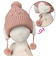 [48～54cm]ニット帽　ハートモチーフ ピンク