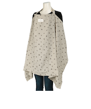 エプロン型　赤ちゃんの顔が見える授乳ケープ　グレー