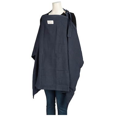 エプロン型　赤ちゃんの顔が見える授乳ケープ　ネイビー