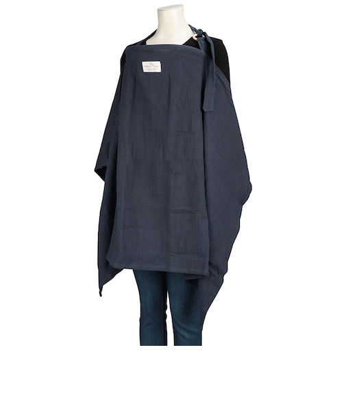 エプロン型　赤ちゃんの顔が見える授乳ケープ　ネイビー